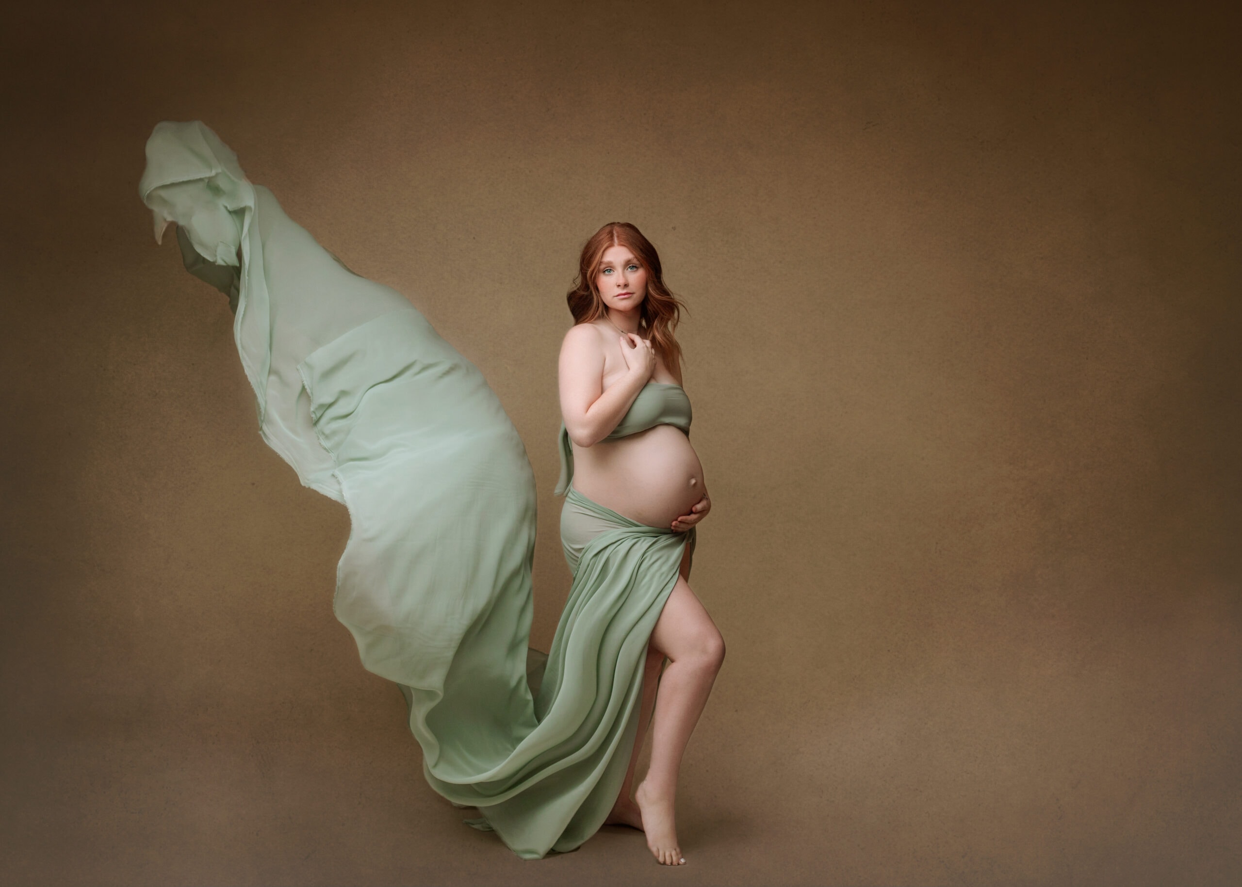 In studio maternity photography session in Grants Pass, Oregon.