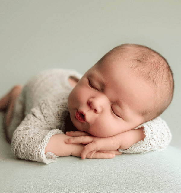 Newborn boy posed in Grants Pass, Oregon Photographers Studio.