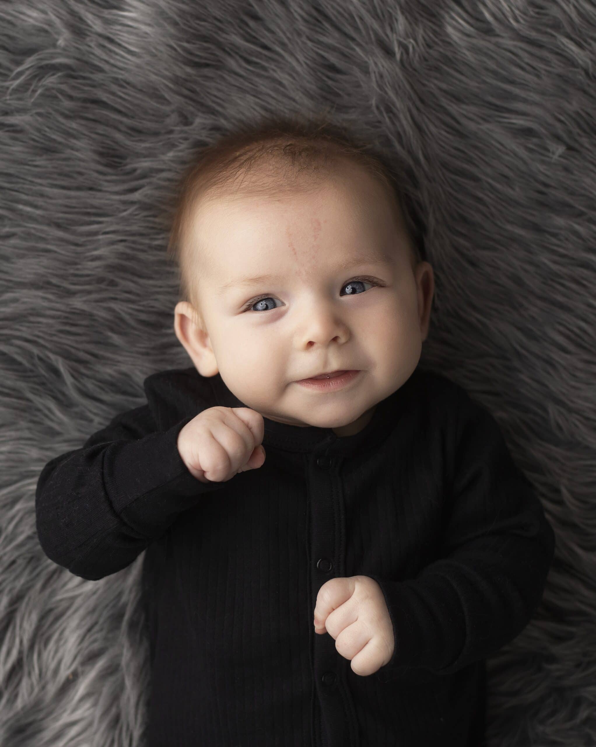 Three month old in studio photography session, Southern Oregon.